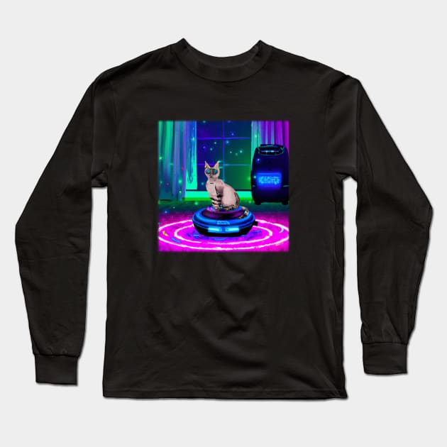 Cyberpunk Kitty Long Sleeve T-Shirt by Bigrum P. Bear Designs